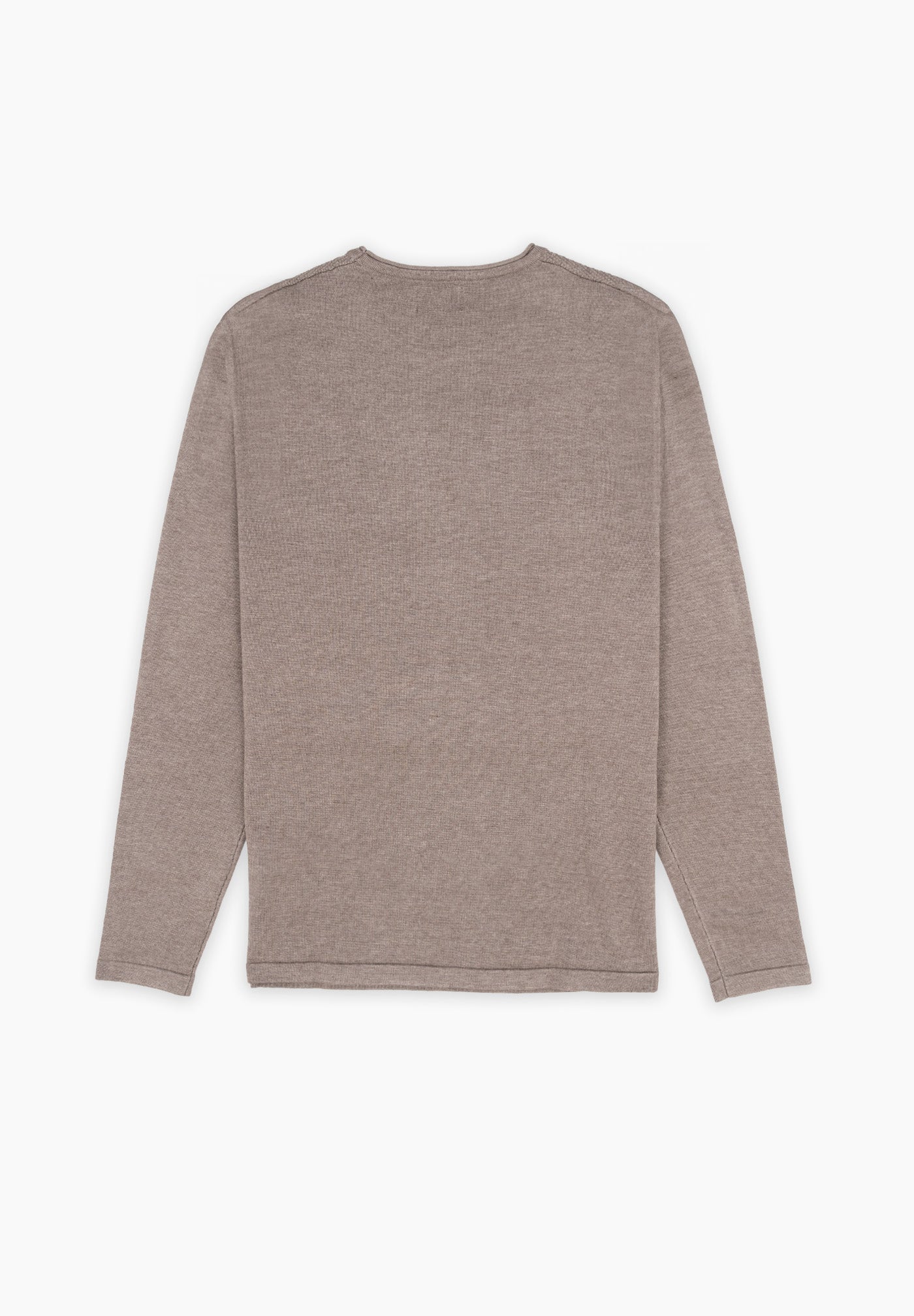 Brown Plain Sleeve Textured Jumper