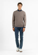 Brown Plain Sleeve Textured Jumper