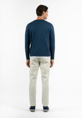 Structured Jersey with Plain Royal Sleeves