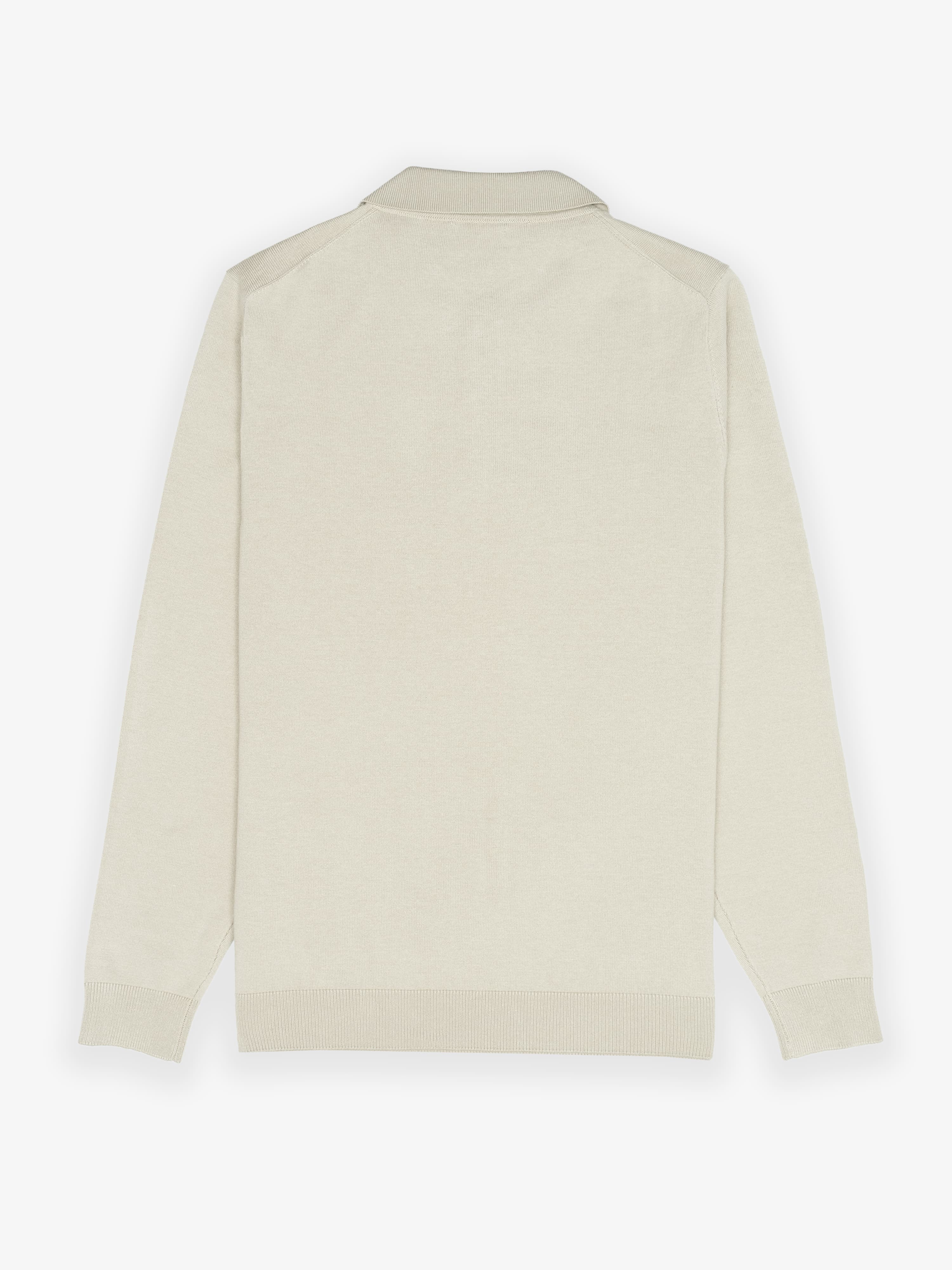 Polo Clásico Manga Larga Tricot Crudo