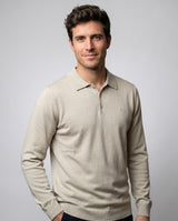 Classic Raw Knit Long Sleeve Polo