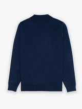 Classic Navy Knitted Long-Sleeve Polo