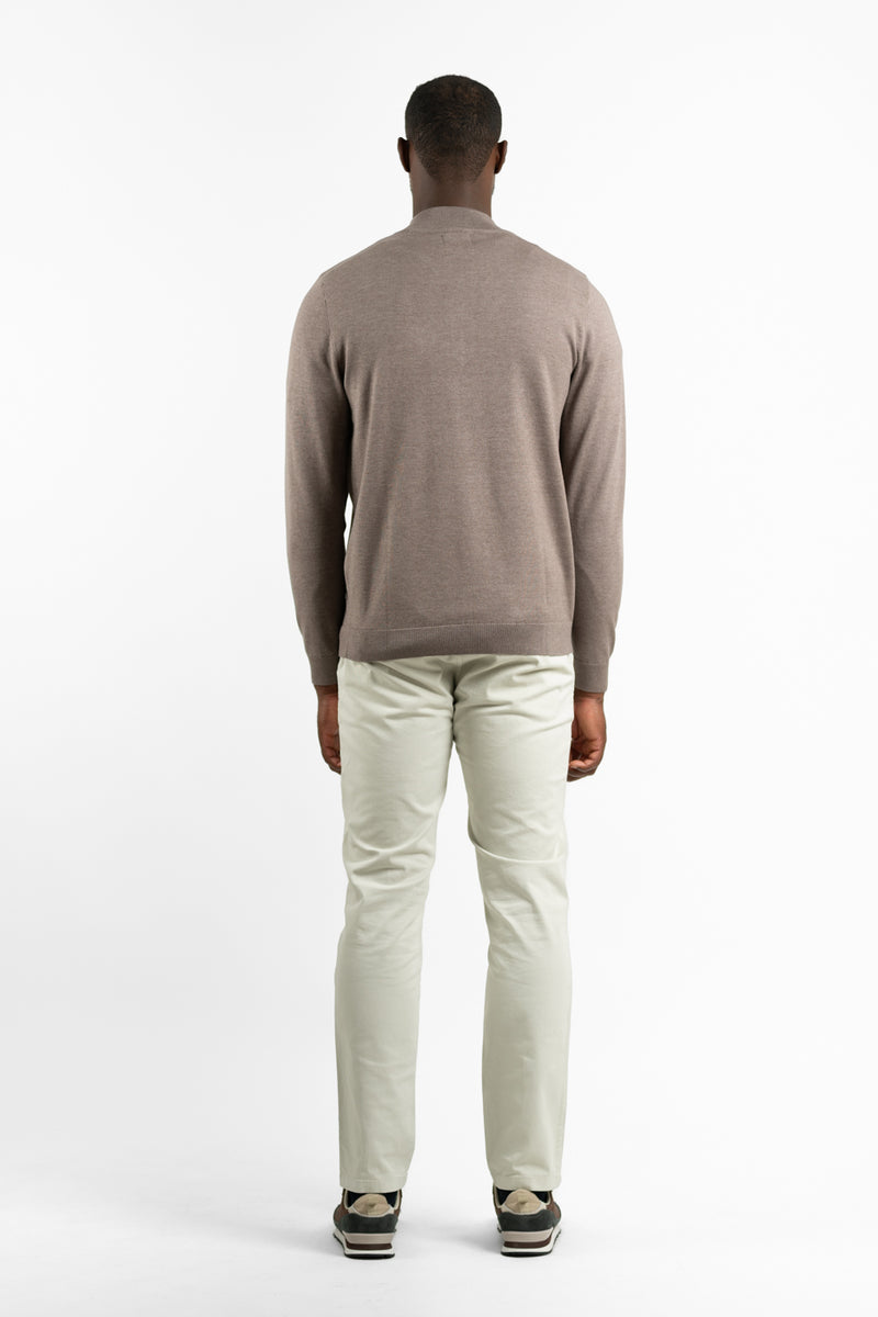 Jersey Zip Parche Marrón