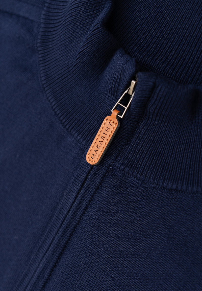 Jersey Zip Parche Marino