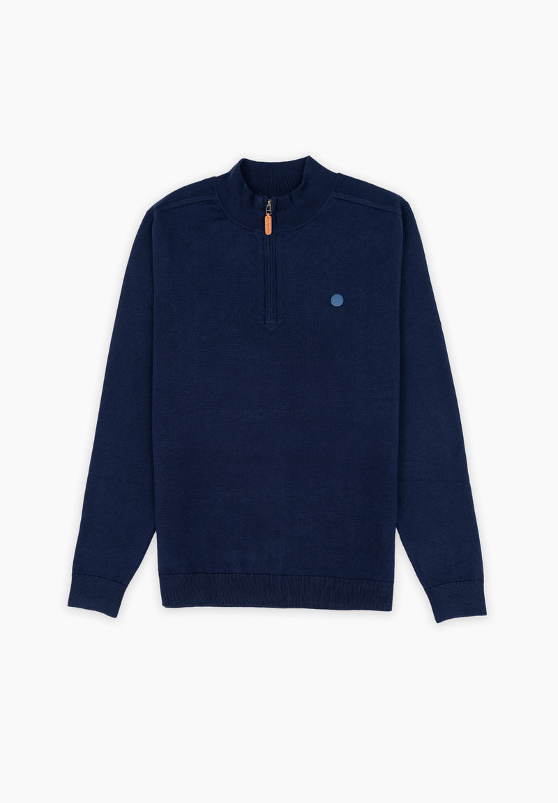 Jersey Zip Parche Marino