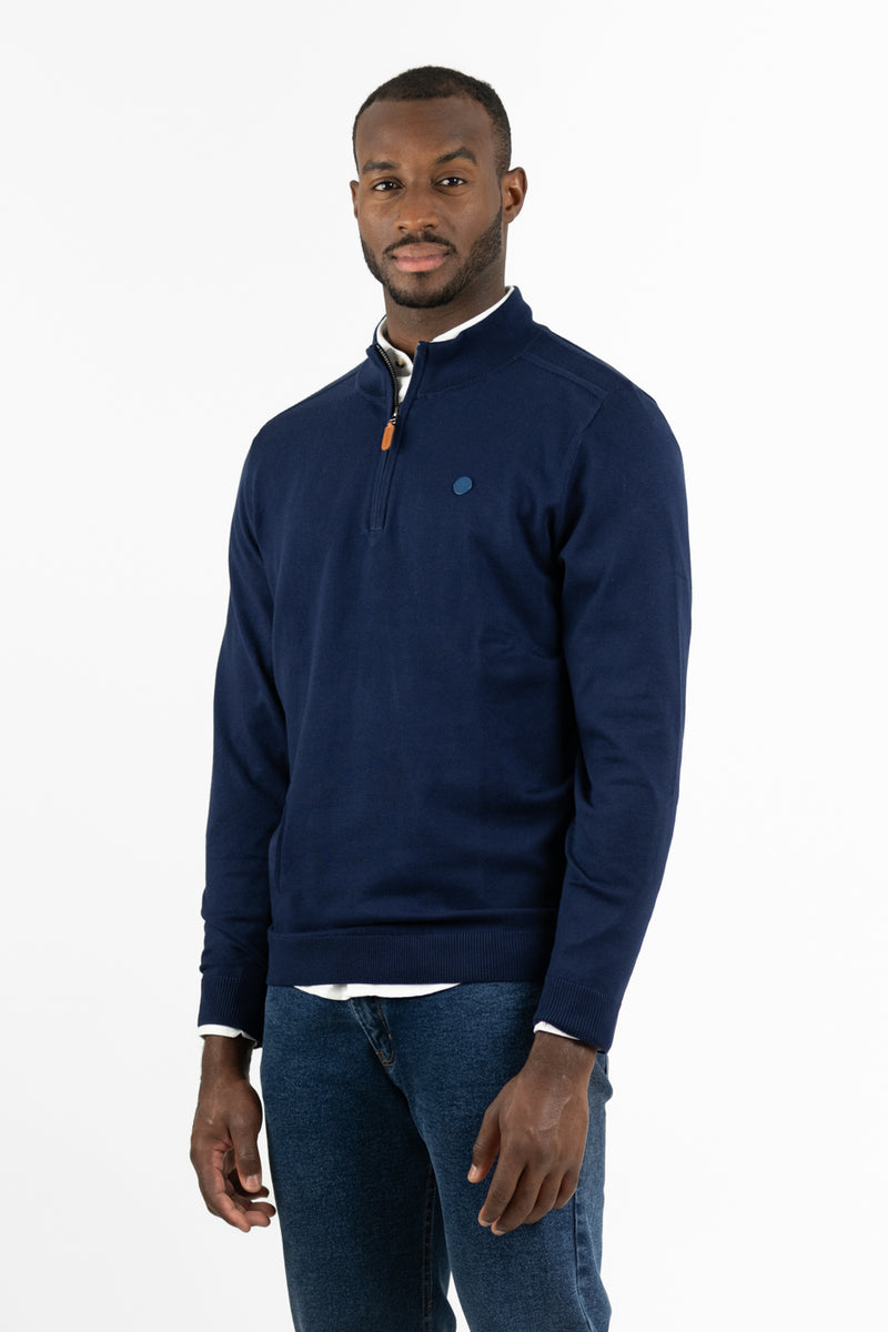 Jersey Zip Parche Marino