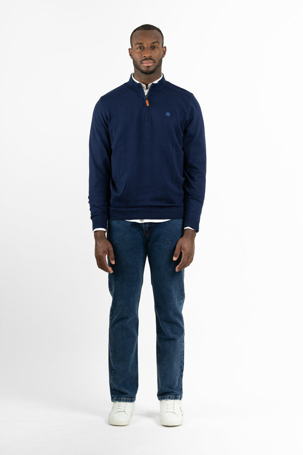 Jersey Zip Parche Marino
