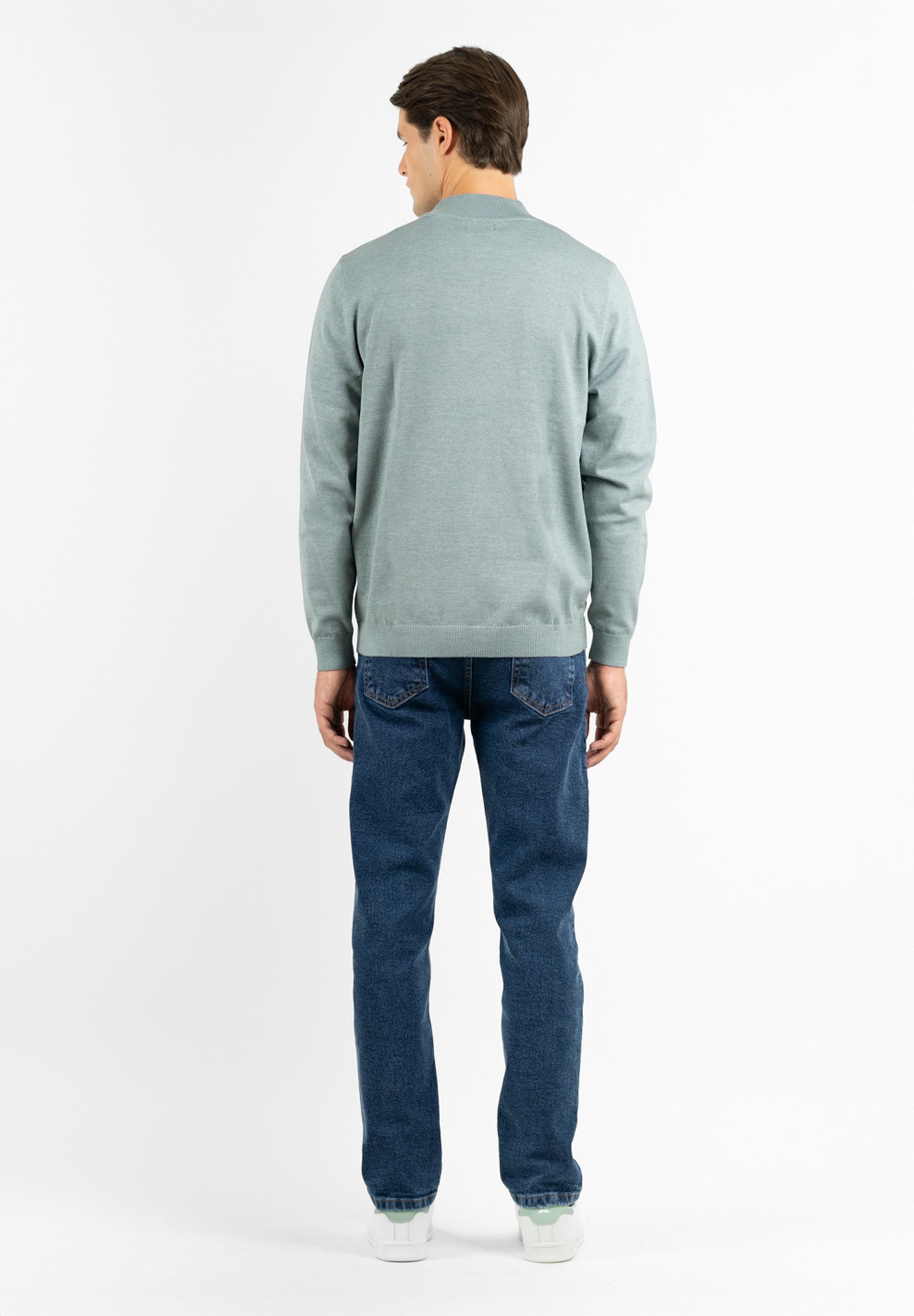 Jersey with Zip and Sage Patch