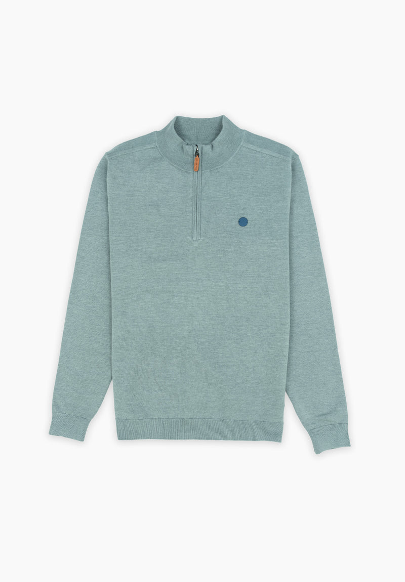 Jersey Zip Parche Sage