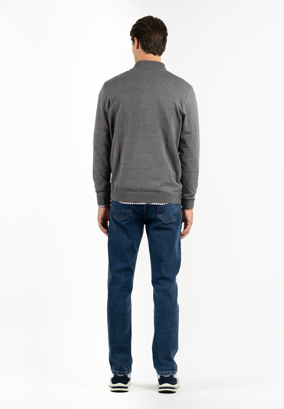 Dark Grey Patch Zip Jumper