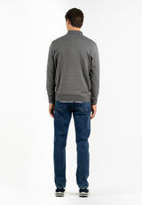 Dark Grey Patch Zip Jumper