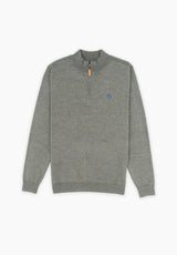 Dark Grey Patch Zip Jumper