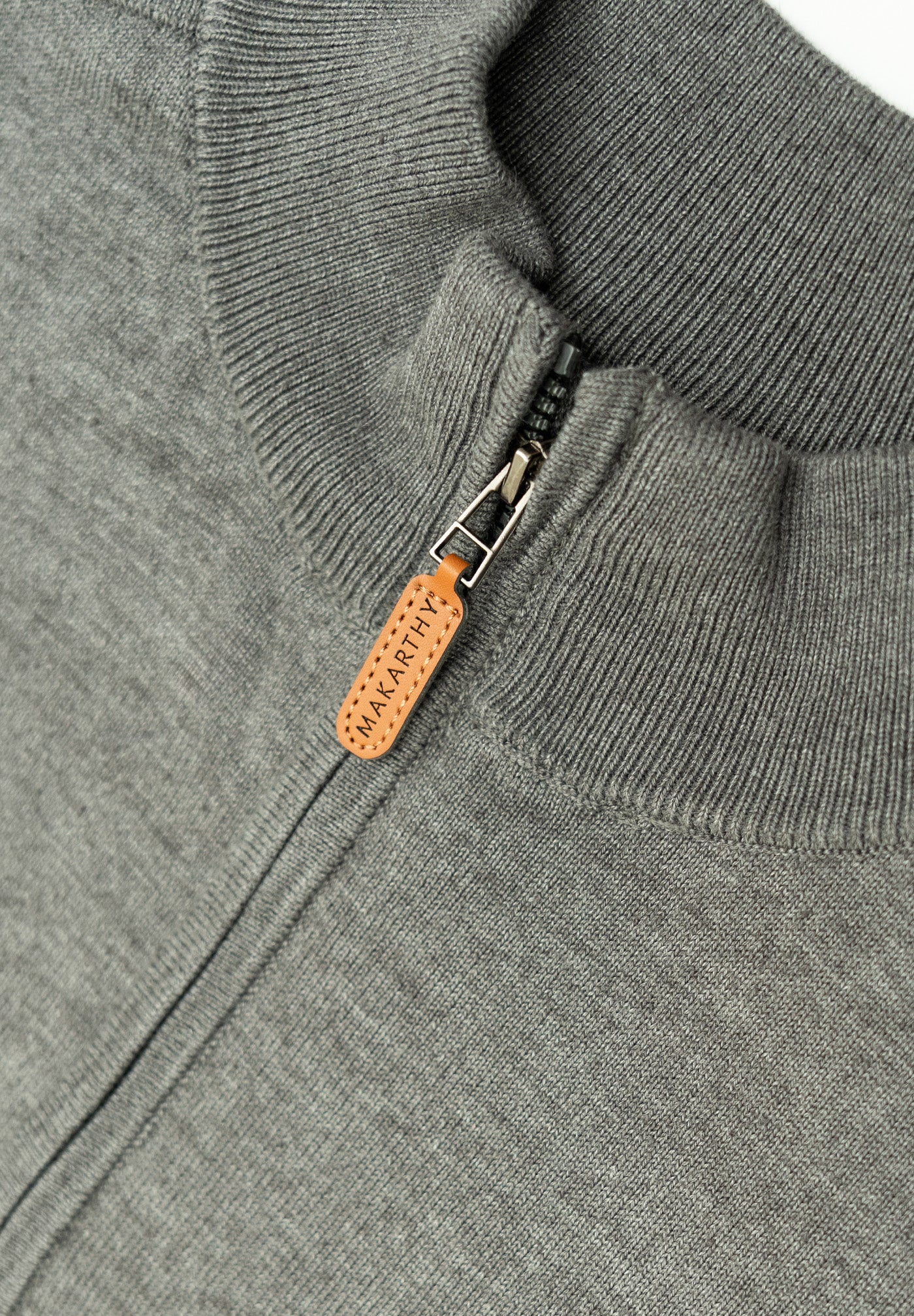 Dark Grey Patch Zip Jumper