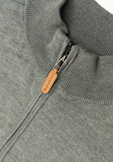 Dark Grey Patch Zip Jumper