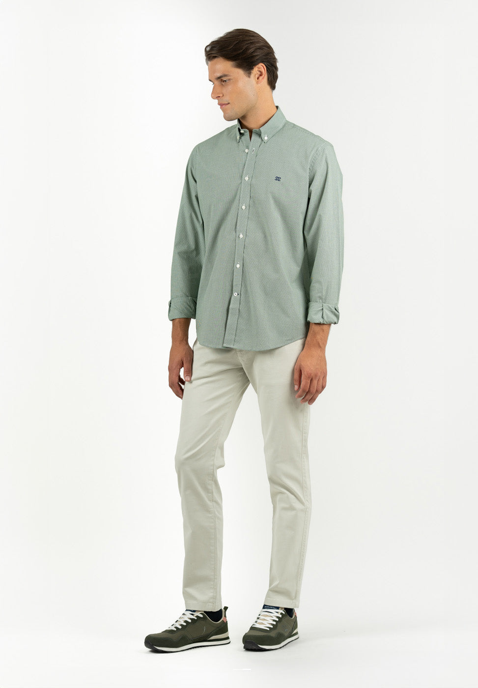 Sporty Gray-Green Chino Pants