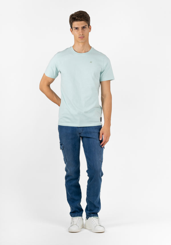 Pantalón Cargo Denim Azul Medio