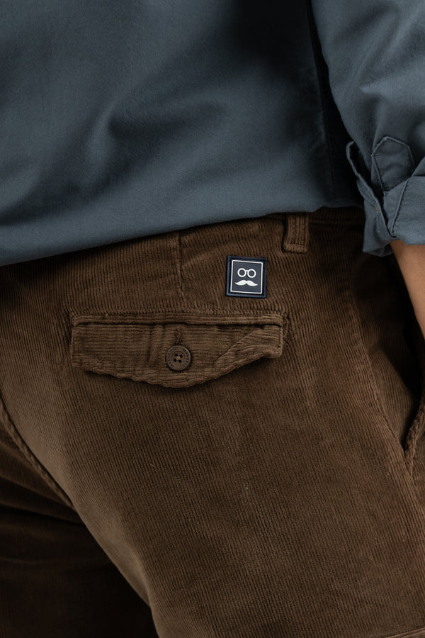 Pantalón Cargo Pana Marrón