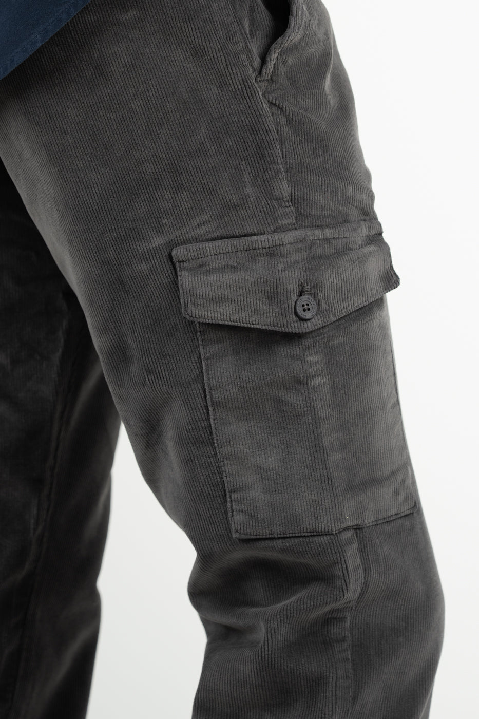 Charcoal Corduroy Cargo Pants