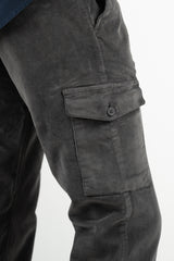Charcoal Corduroy Cargo Pants