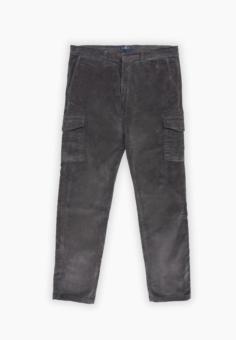 Pantalón Cargo Pana Carbón