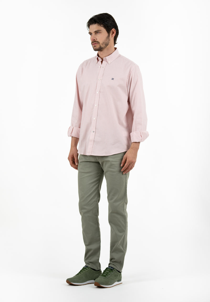 Camisa Oxford Rayas Rosa