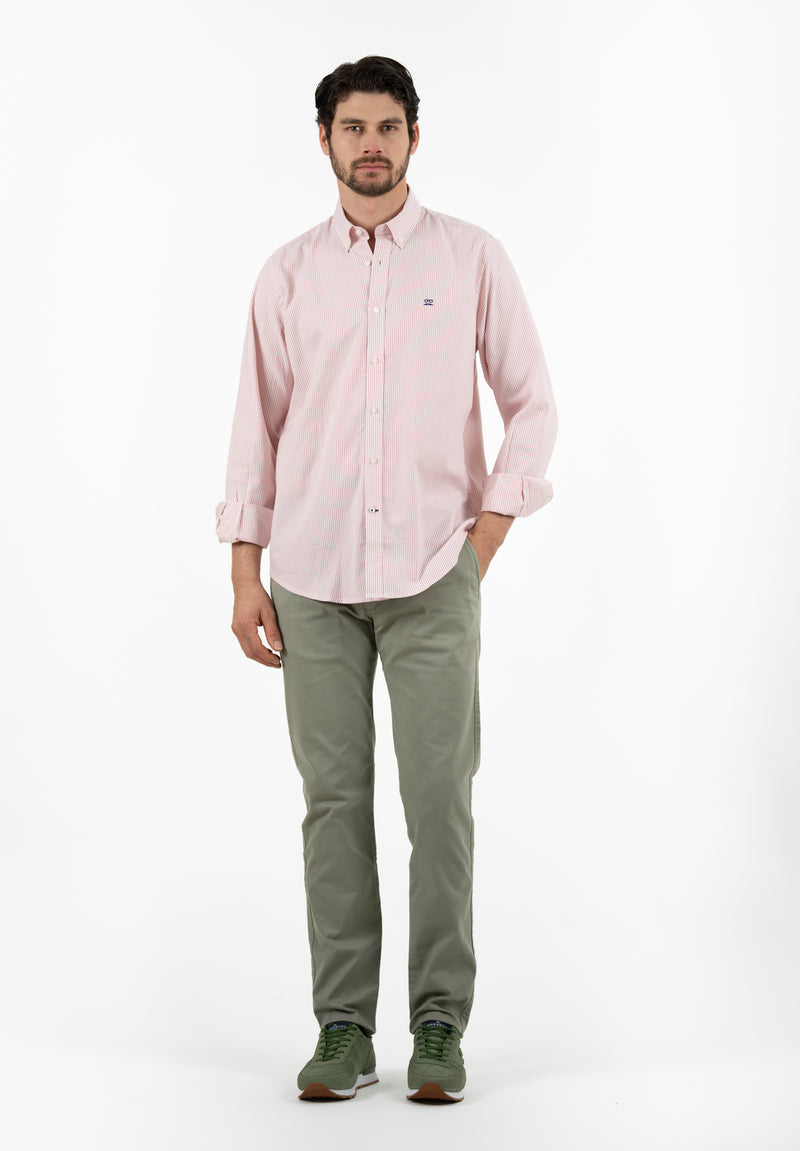 Camisa Oxford Rayas Rosa