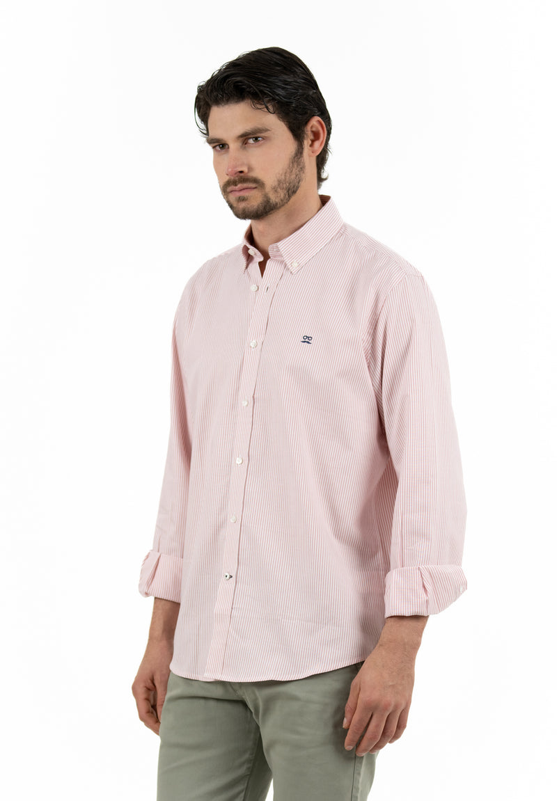 Camisa Oxford Rayas Rosa