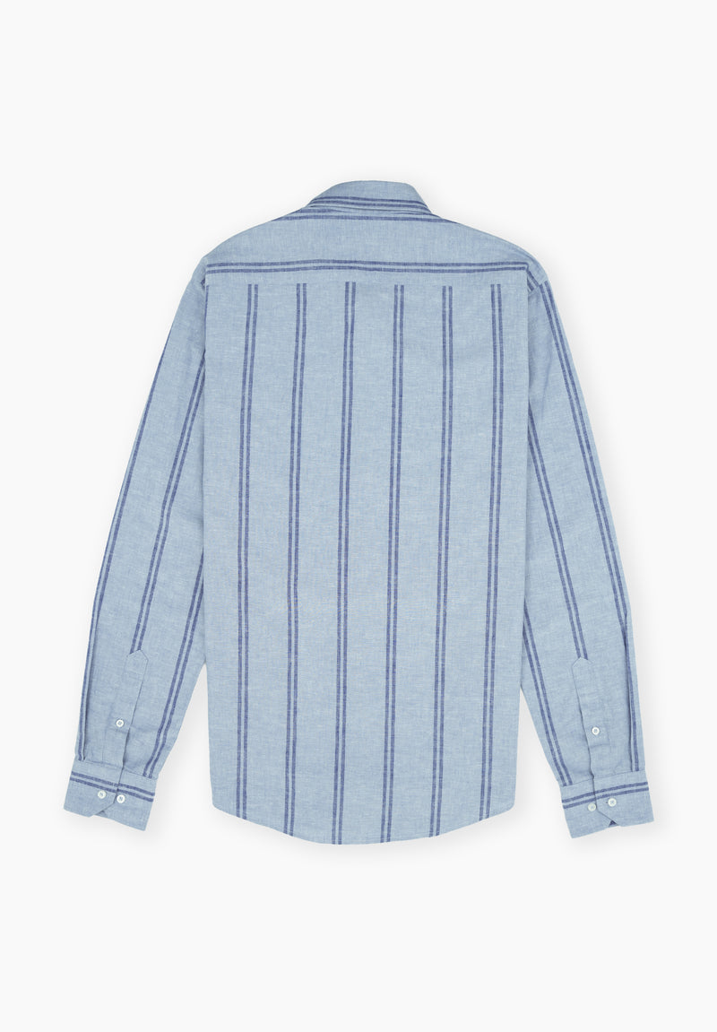 Camisa Double Stripe Celeste