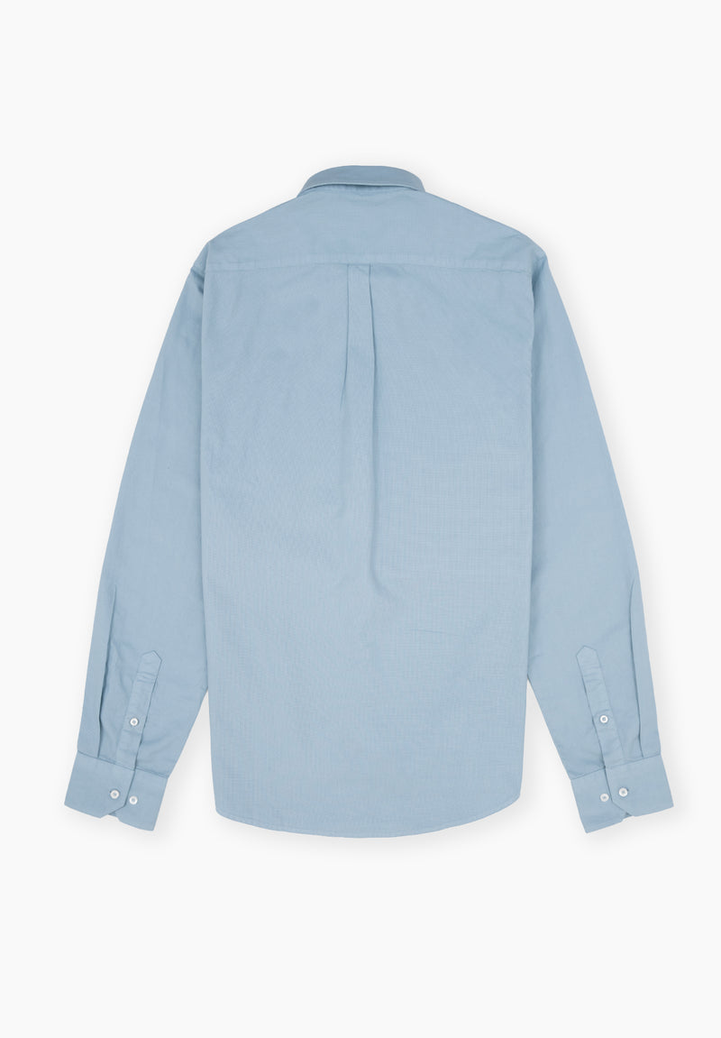 Camisa Hombre Manga Larga Cuello Botón Wild Gris Azulado 6