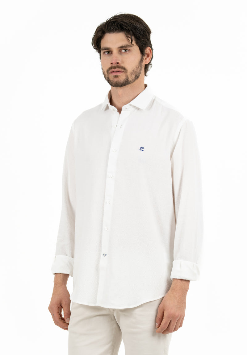 Camisa Seersucker Blanco