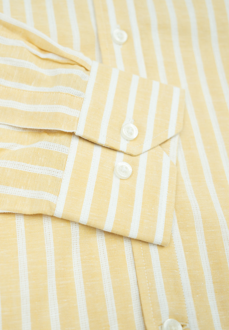 Camisa Hombre Manga Larga Cuello Mao Kiwi Avena 5