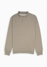 Sudadera Cuello Alto Botón Kaki
