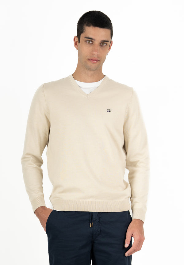 Jersey Cuello Pico Beige