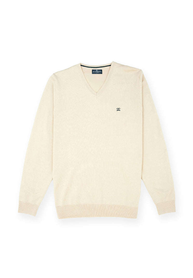 Jersey Cuello Pico Beige