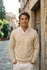 Jersey Cuello Pico Beige