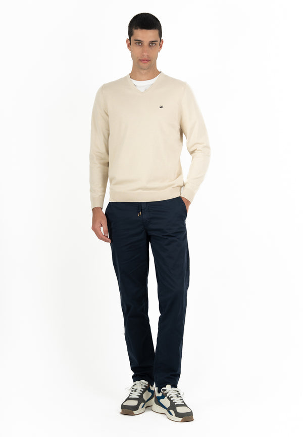 Jersey Cuello Pico Beige