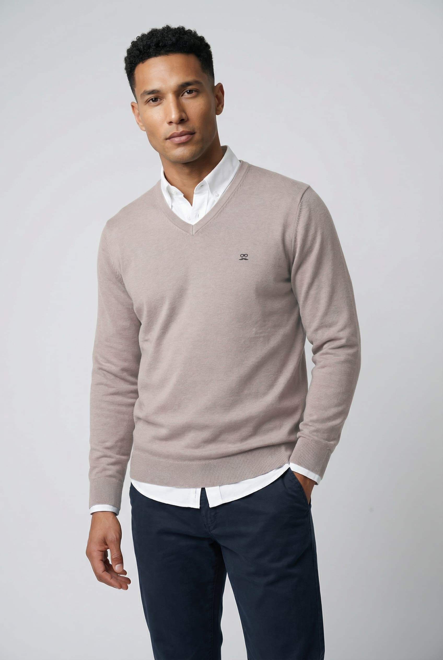 Jersey Cuello Pico Ciruela