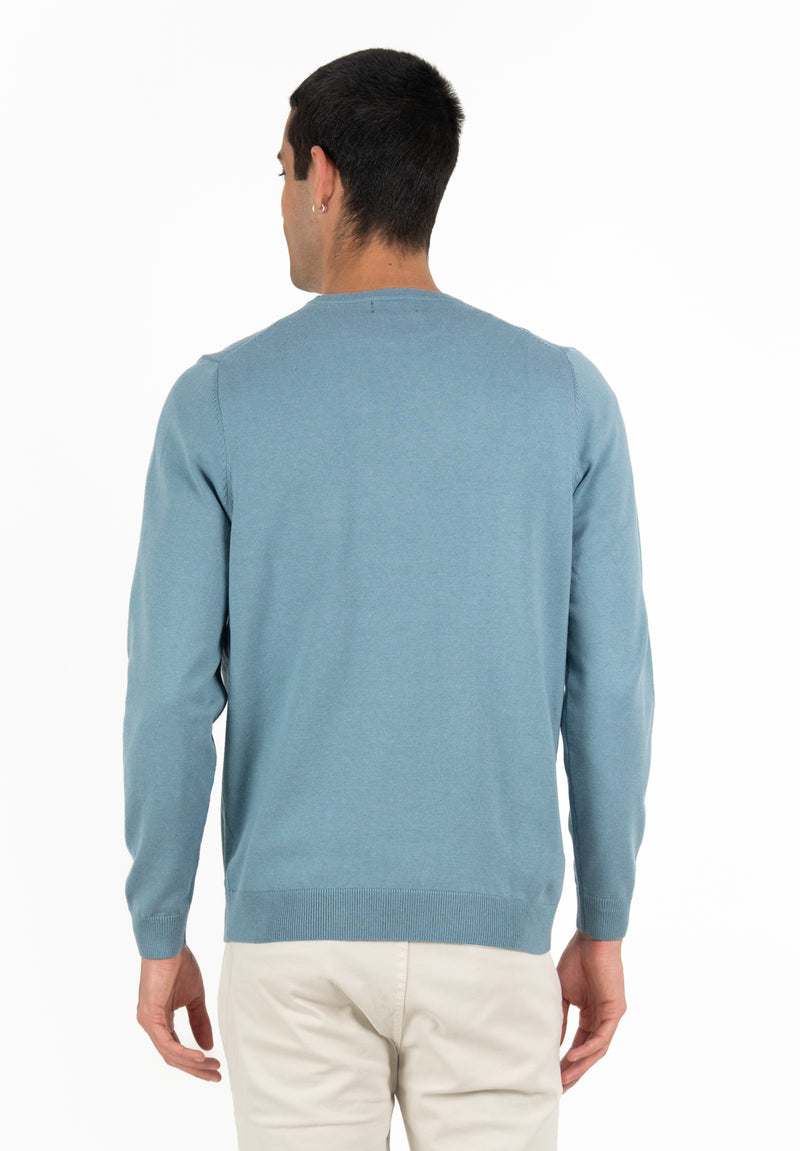 Jersey Cuello Caja Gris Azulado