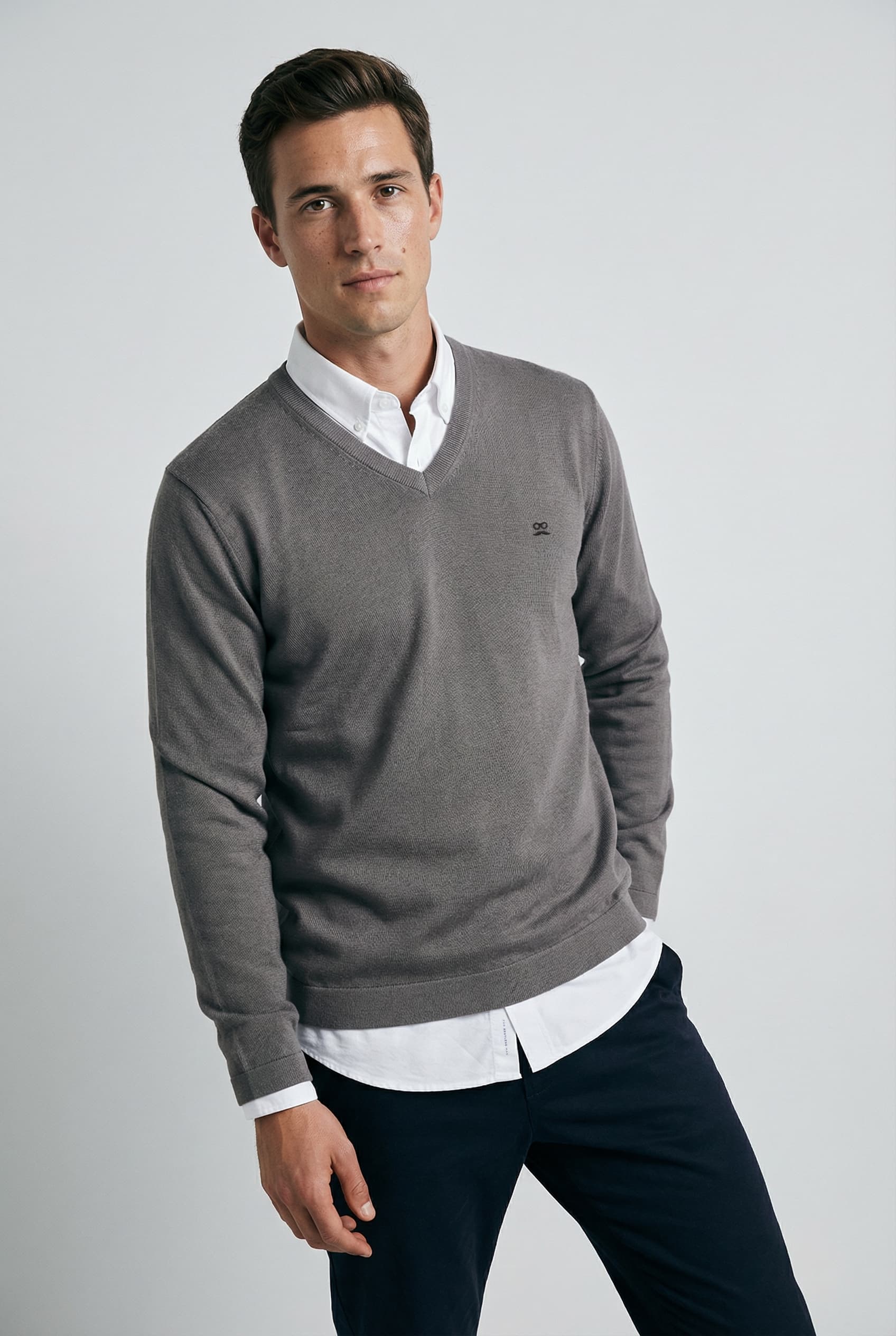 Jersey Cuello Pico Soft Sombra