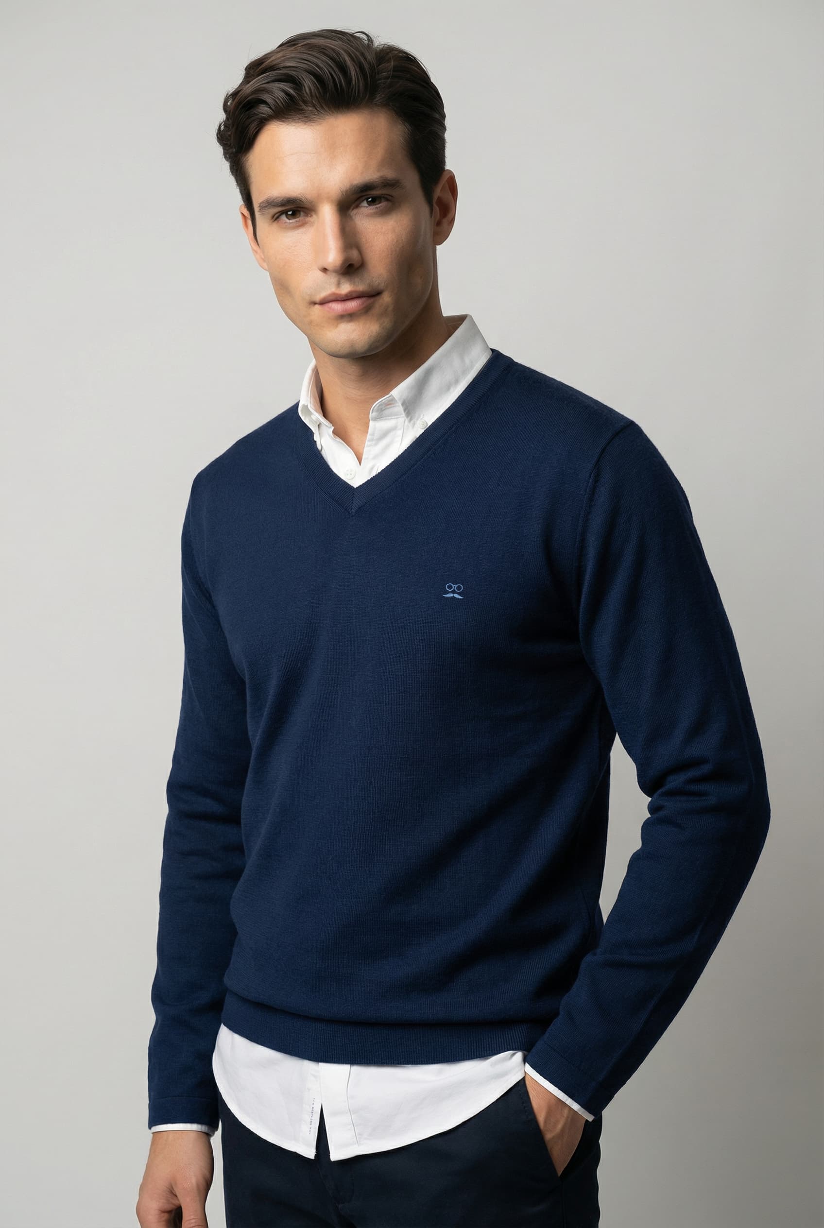 Jersey Cuello Pico Soft Marino