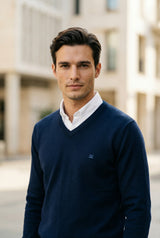 Jersey Cuello Pico Soft Marino