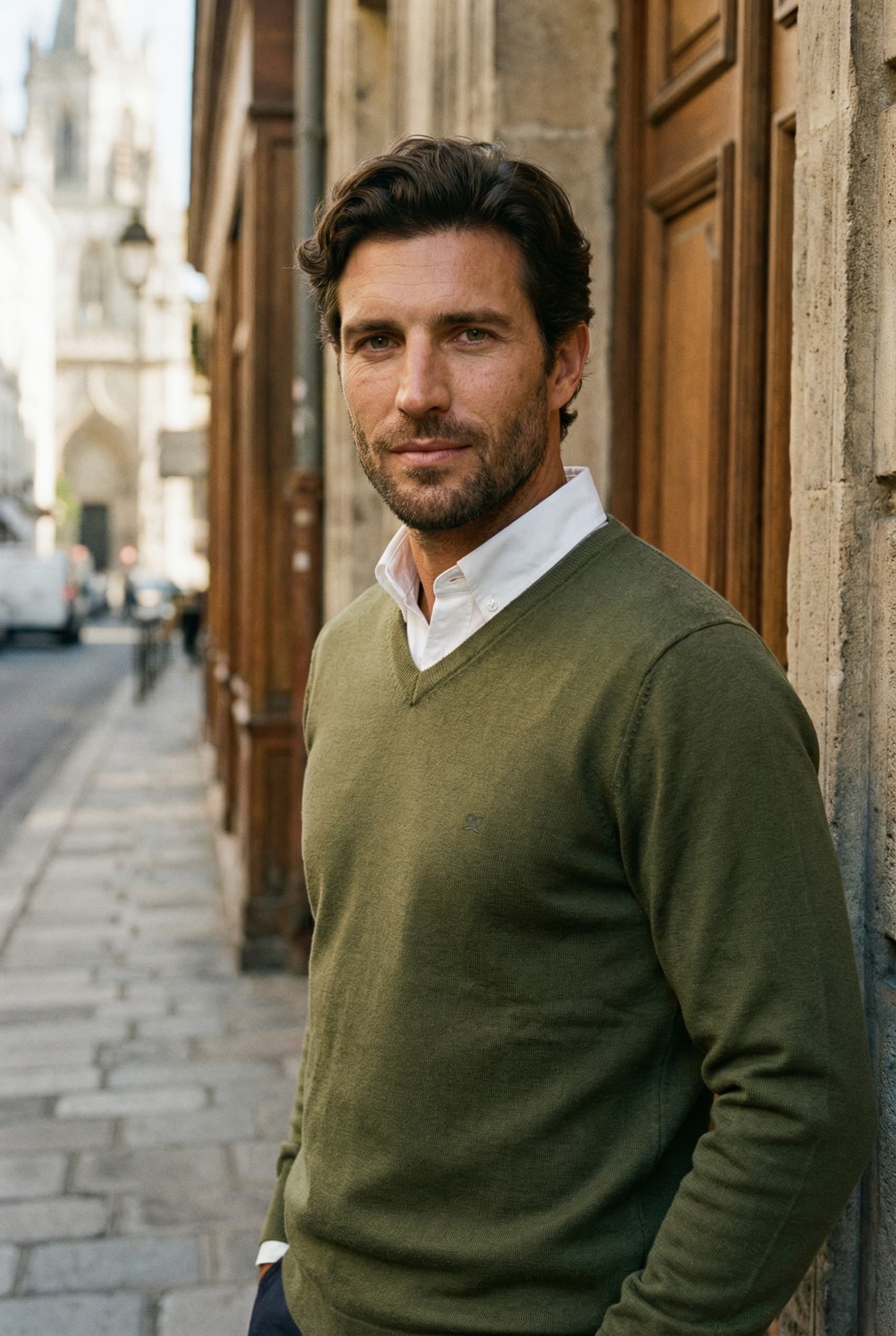 Jersey Cuello Pico Soft Basil