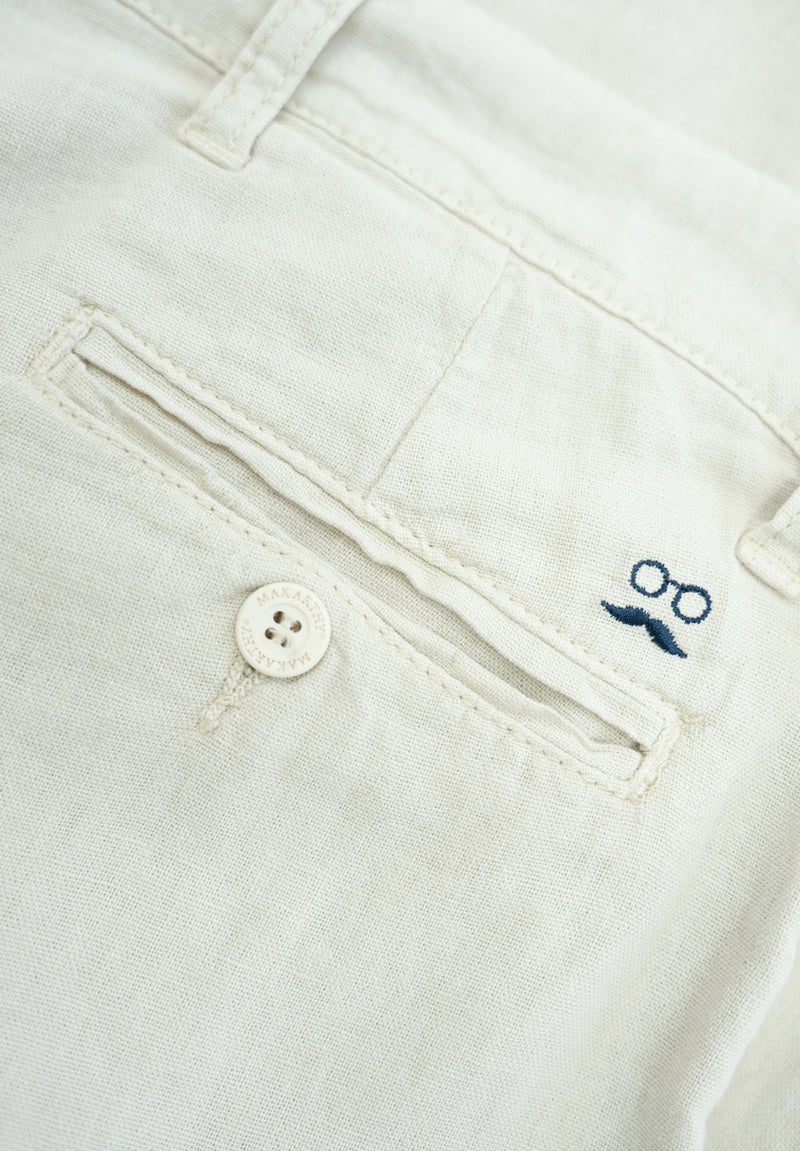 Pantalón Chino Lino Beige