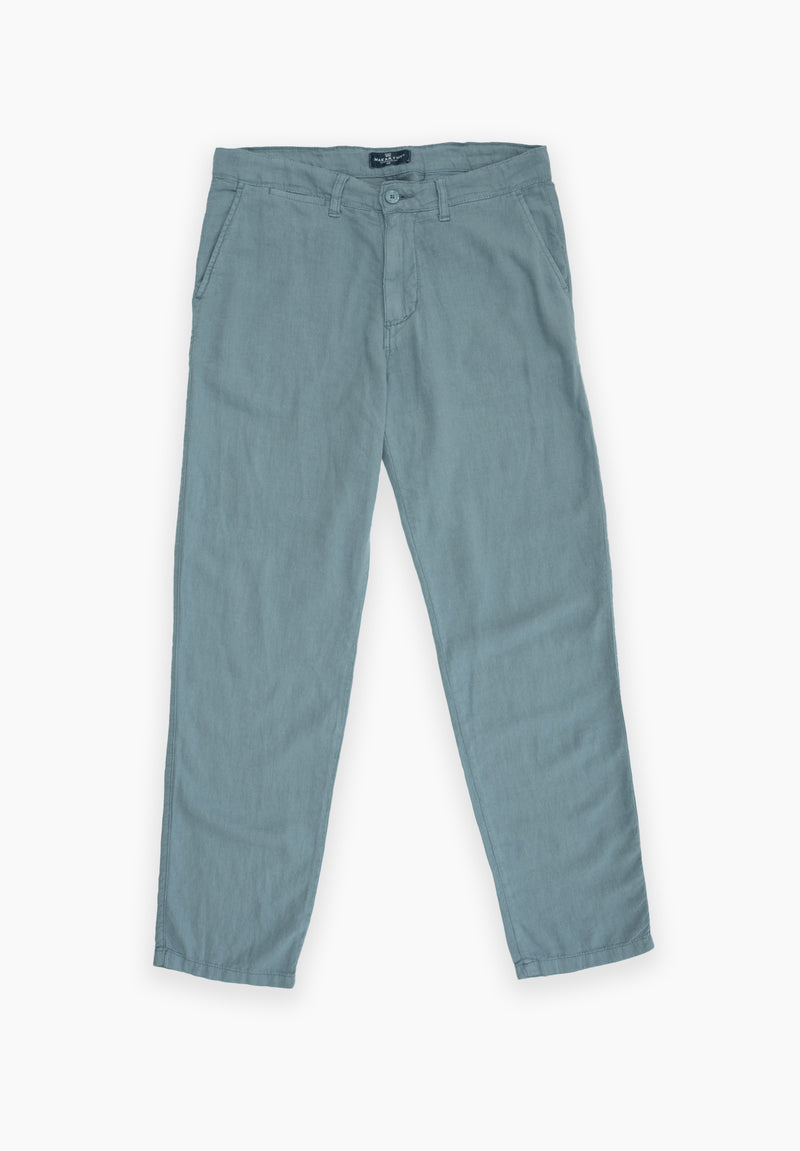 Pantalón Chino Lino Gris Azulado