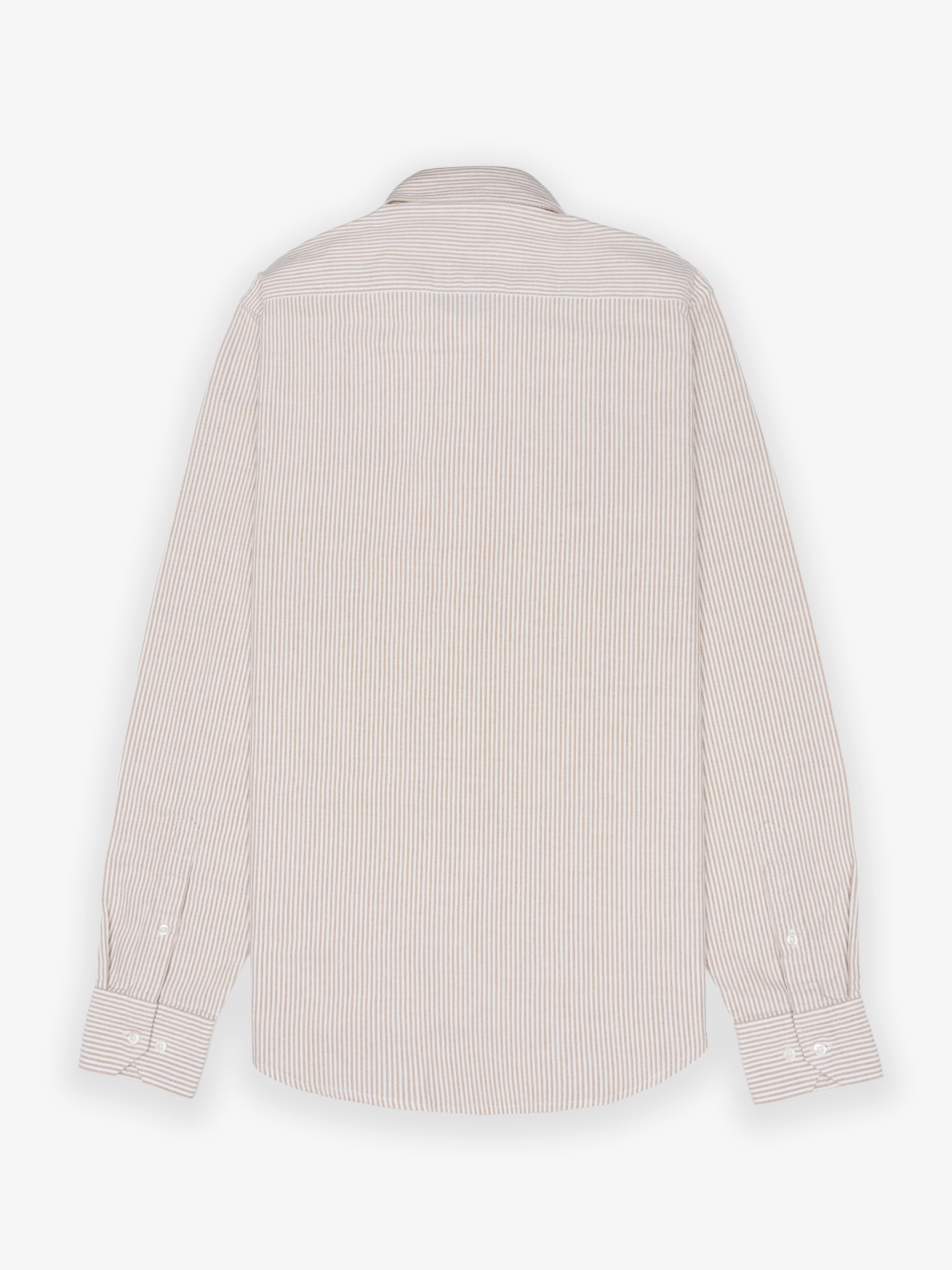 Camisa Oxford Rayas Avellana
