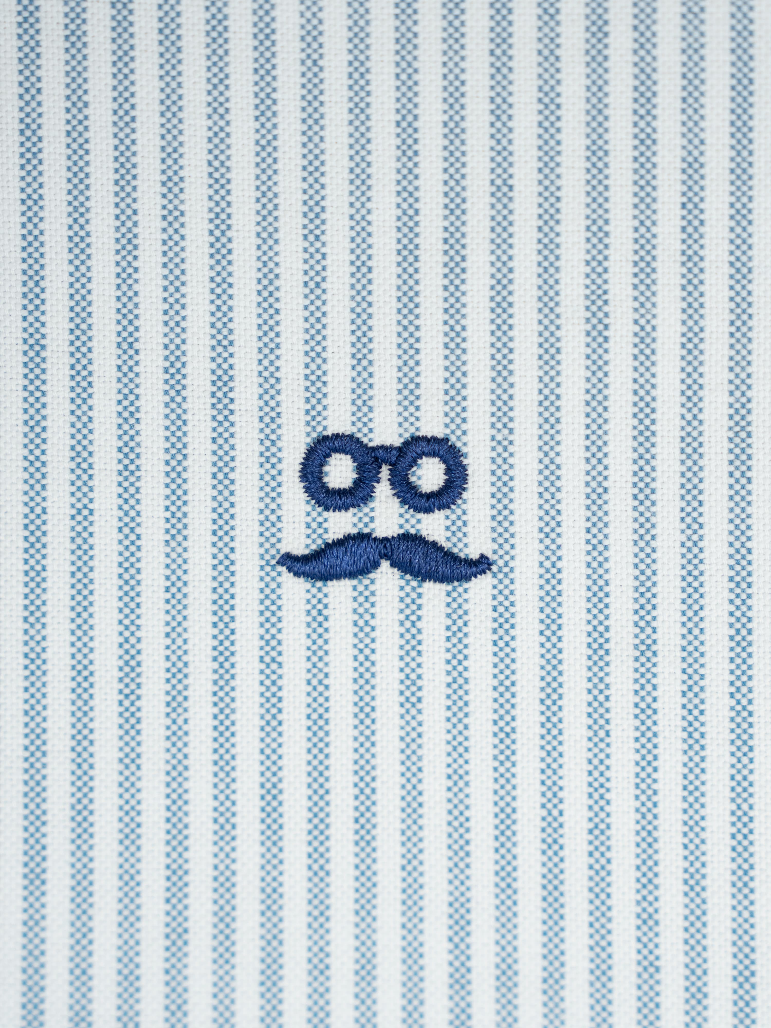 Camisa Oxford Rayas Azul Medio
