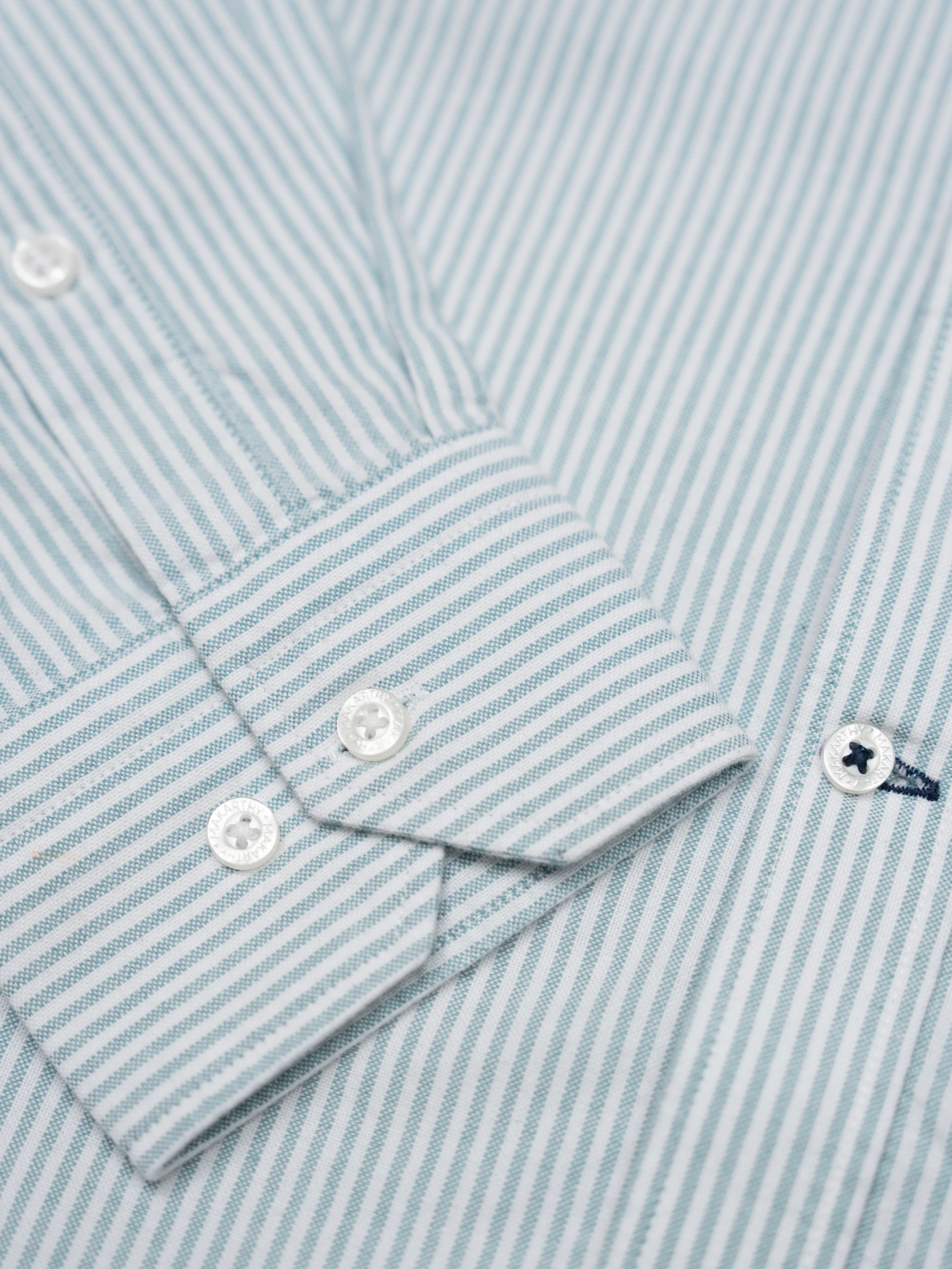 Camisa Oxford Rayas Azul Humo