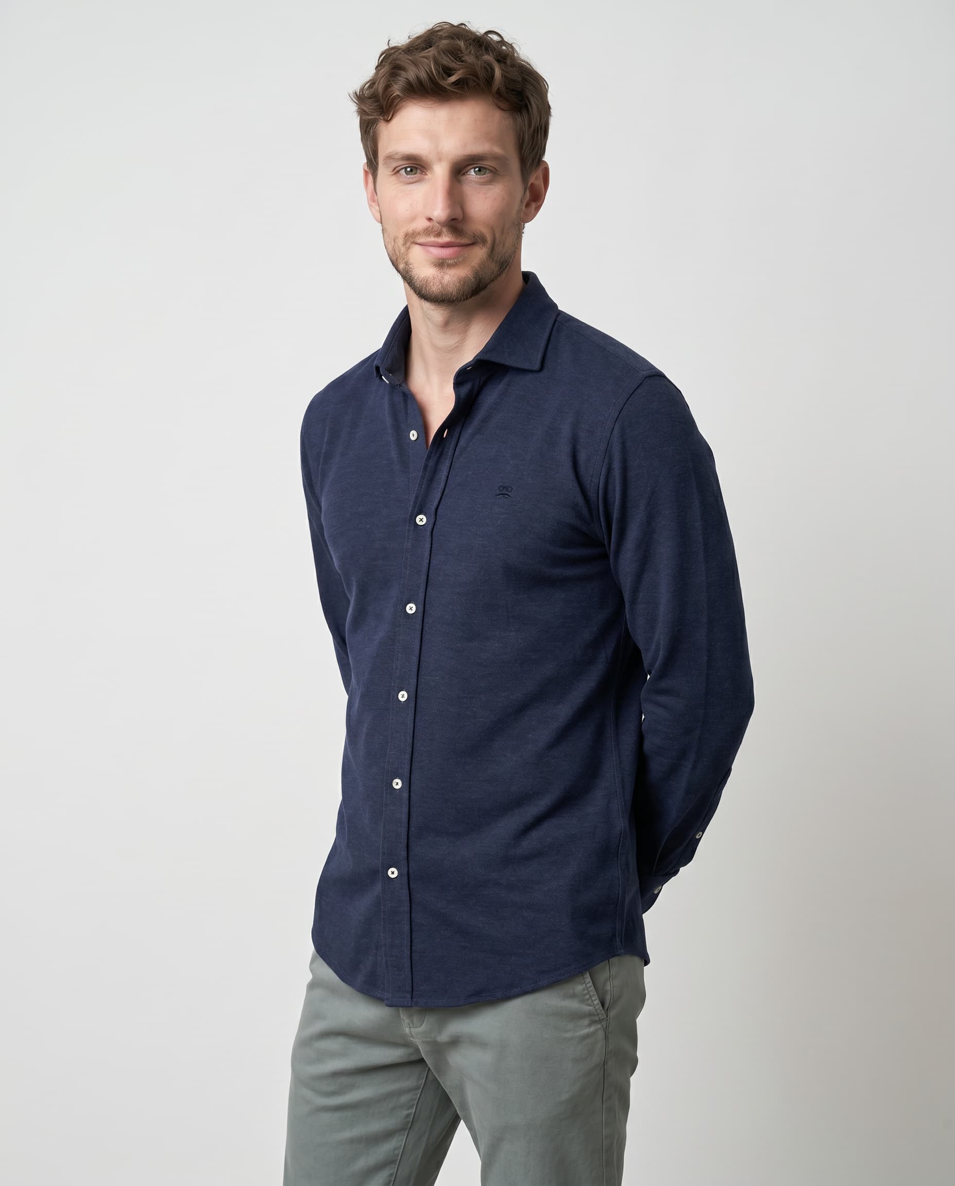 Camisa Liso Soft Oscuro Marino