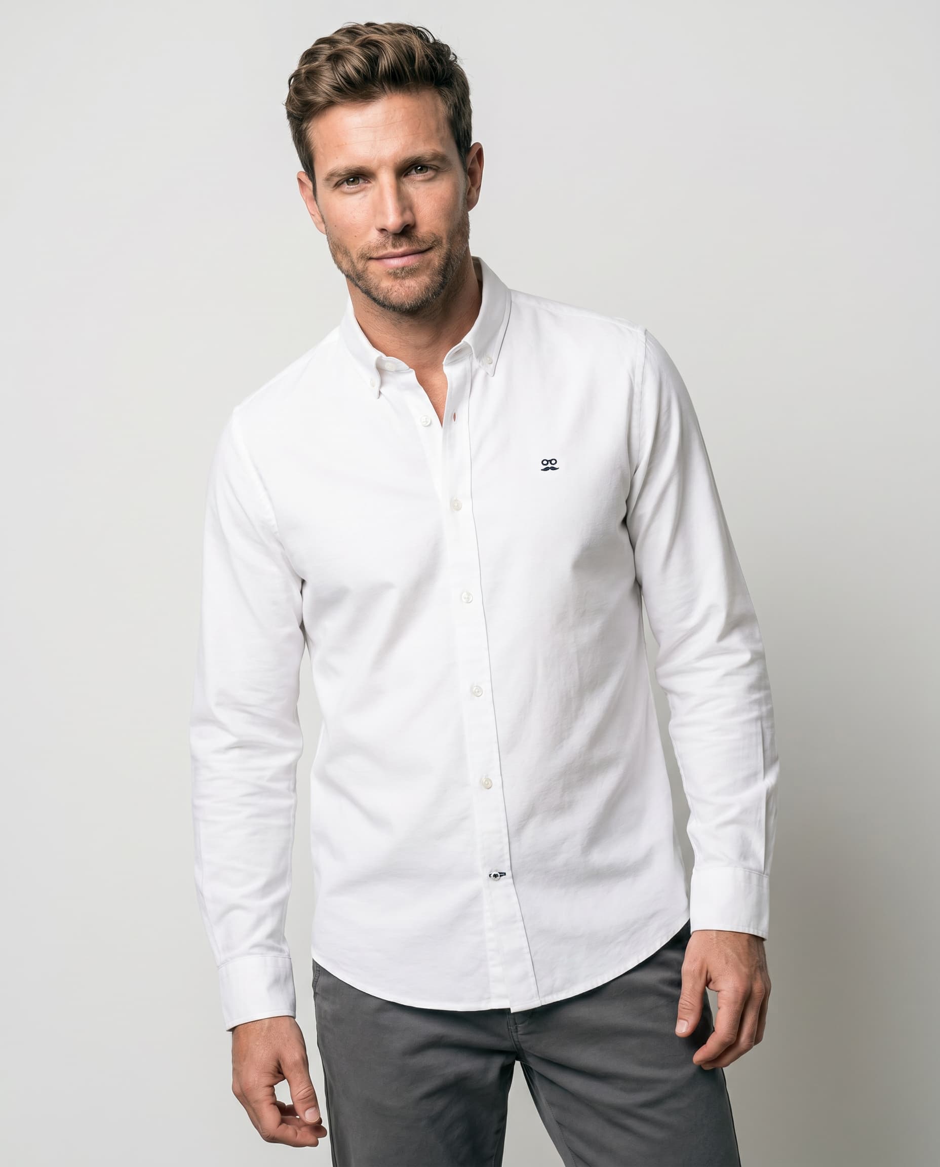Camisa Fil a Fil Lycra Blanco