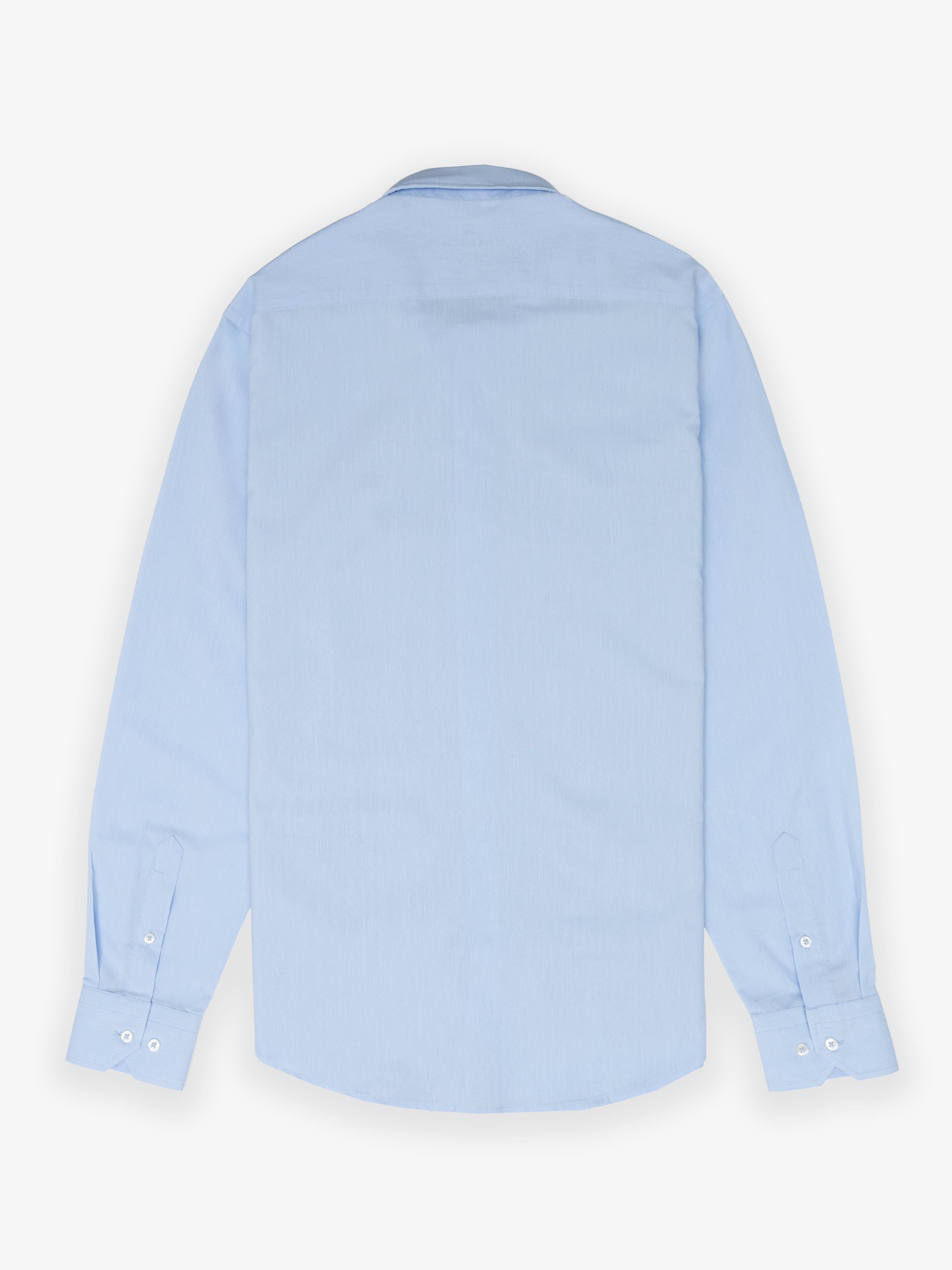 Camisa Fil a Fil Lycra Celeste